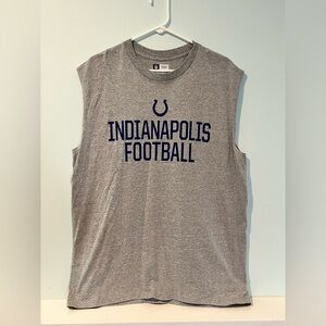 NFL Indianapolis Colts Football Men’s Gray Sleeveless T-shirt NEW, Size XL